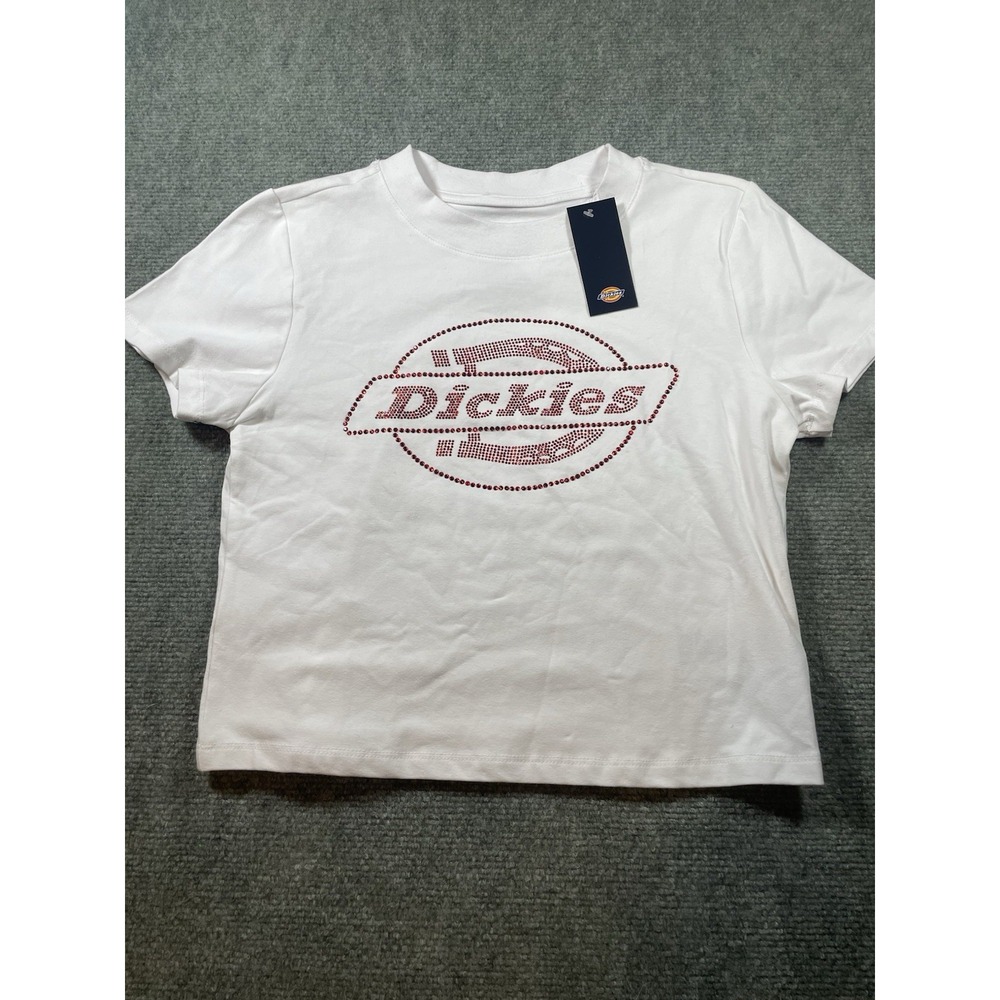 White Dickies Cropped Babydoll Top S